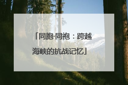 同胞·同袍：跨越海峡的抗战记忆