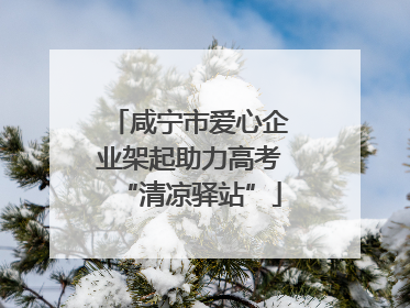 咸宁市爱心企业架起助力高考“清凉驿站”