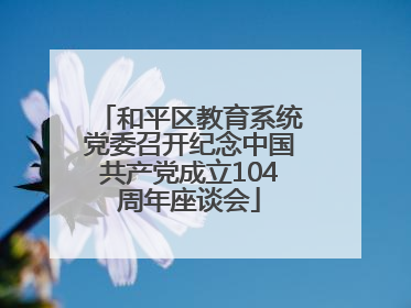 和平区教育系统党委召开纪念中国共产党成立104周年座谈会