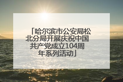 哈尔滨市公安局松北分局开展庆祝中国共产党成立104周年系列活动