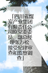 四川省煤炭产业集团有限责任公司原党委委员、副总经理张万松 接受纪律审查和监察调查
