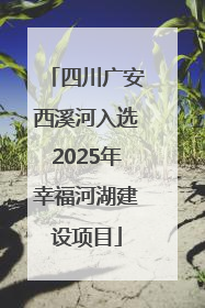 四川广安西溪河入选2025年幸福河湖建设项目
