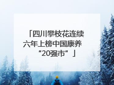 四川攀枝花连续六年上榜中国康养“20强市”