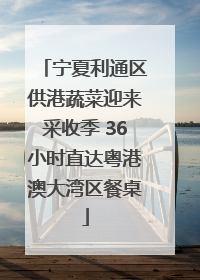 宁夏利通区供港蔬菜迎来采收季 36小时直达粤港澳大湾区餐桌