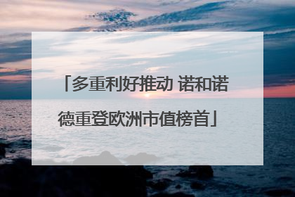 多重利好推动 诺和诺德重登欧洲市值榜首