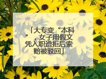 大专变“本科”，女子用假文凭入职遭拒后索赔被驳回