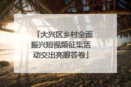 大兴区乡村全面振兴短视频征集活动交出亮眼答卷