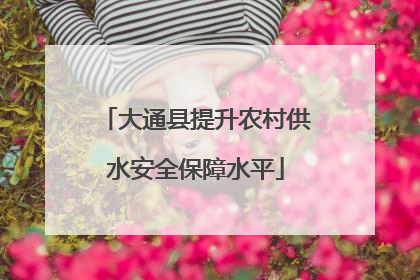 大通县提升农村供水安全保障水平