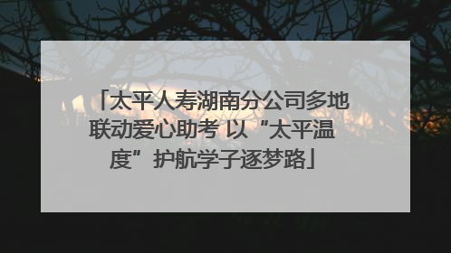 太平人寿湖南分公司多地联动爱心助考 以“太平温度”护航学子逐梦路