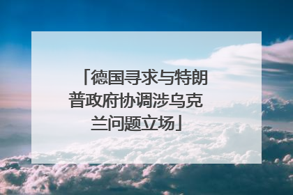 德国寻求与特朗普政府协调涉乌克兰问题立场