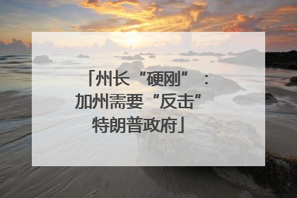 州长“硬刚”：加州需要“反击”特朗普政府