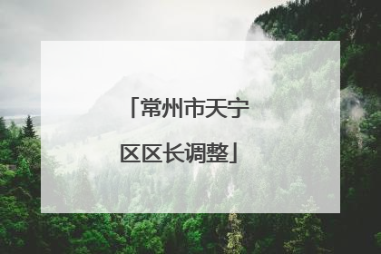 常州市天宁区区长调整
