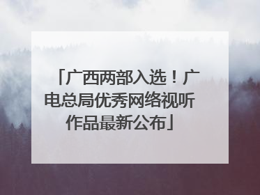 广西两部入选！广电总局优秀网络视听作品最新公布