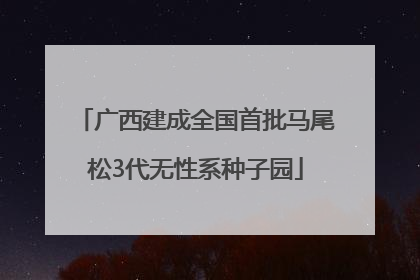 广西建成全国首批马尾松3代无性系种子园