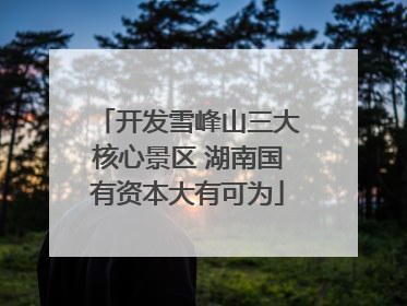 开发雪峰山三大核心景区 湖南国有资本大有可为