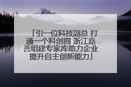 引一位科技副总 打通一个科创圈 浙江嘉善组建专家库助力企业提升自主创新能力