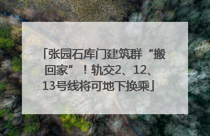 张园石库门建筑群“搬回家”！轨交2、12、13号线将可地下换乘