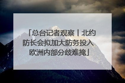 总台记者观察丨北约防长会拟加大防务投入 欧洲内部分歧难掩