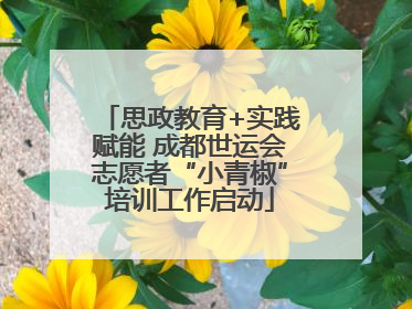 思政教育+实践赋能 成都世运会志愿者“小青椒”培训工作启动