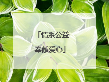 情系公益·奉献爱心