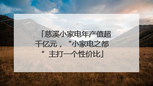 慈溪小家电年产值超千亿元，“小家电之都”主打一个性价比