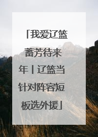 我爱辽篮 蓄芳待来年丨辽篮当针对阵容短板选外援