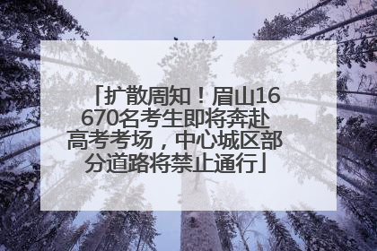 扩散周知！眉山16670名考生即将奔赴高考考场，中心城区部分道路将禁止通行