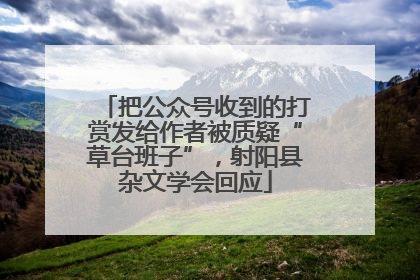 把公众号收到的打赏发给作者被质疑“草台班子”，射阳县杂文学会回应