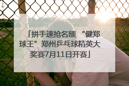 拼手速抢名额 “健郑球王”郑州乒乓球精英大奖赛7月11日开赛