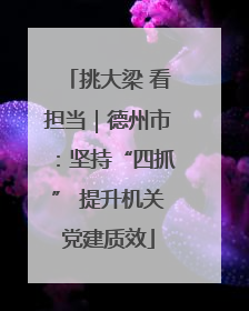 挑大梁 看担当｜德州市：坚持“四抓” 提升机关党建质效