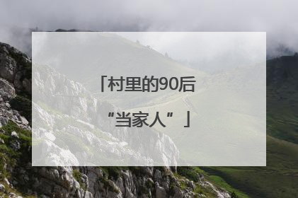 村里的90后“当家人”