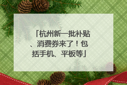 杭州新一批补贴、消费券来了！包括手机、平板等