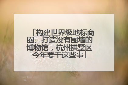 构建世界级地标商圈、打造没有围墙的博物馆，杭州拱墅区今年要干这些事