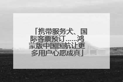 携带服务犬、国际客票预订……鸿蒙版中国国航让更多用户心愿成真
