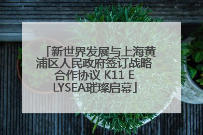 新世界发展与上海黄浦区人民政府签订战略合作协议 K11 ELYSEA璀璨启幕