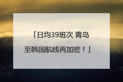 日均39班次 青岛至韩国航线再加密！