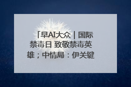 早AI大众｜国际禁毒日 致敬禁毒英雄；中情局：伊关键核设施被摧毁