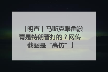 明查｜马斯克眼角淤青是特朗普打的？网传截图是“高仿”