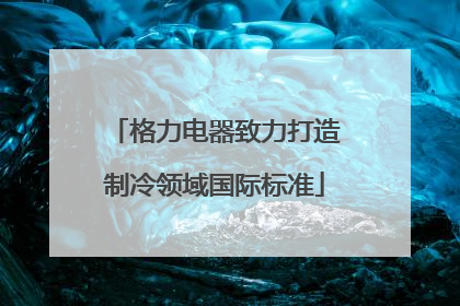 格力电器致力打造制冷领域国际标准