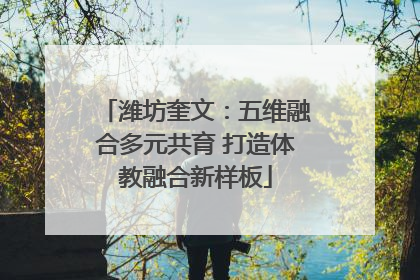 潍坊奎文：五维融合多元共育 打造体教融合新样板