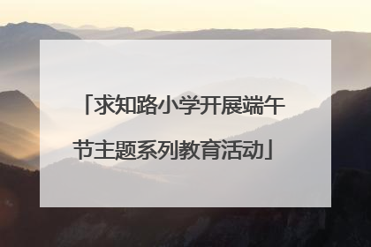 求知路小学开展端午节主题系列教育活动
