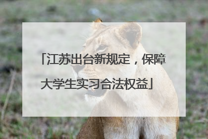 江苏出台新规定，保障大学生实习合法权益