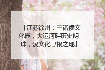 江苏徐州：三诸侯文化园，大运河畔历史明珠，汉文化寻根之地