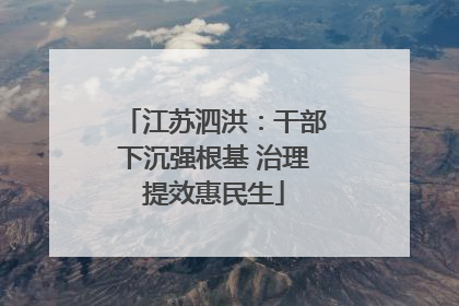 江苏泗洪：干部下沉强根基 治理提效惠民生