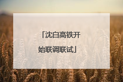 沈白高铁开始联调联试