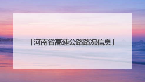 河南省高速公路路况信息