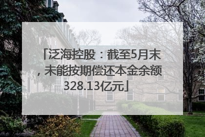 泛海控股：截至5月末，未能按期偿还本金余额328.13亿元