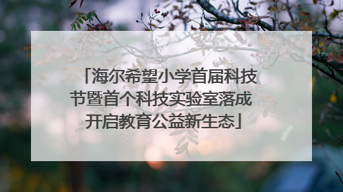 海尔希望小学首届科技节暨首个科技实验室落成 开启教育公益新生态
