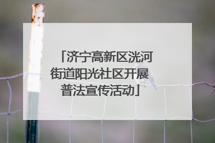 济宁高新区洸河街道阳光社区开展普法宣传活动