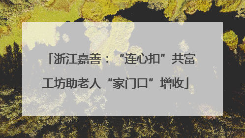 浙江嘉善：“连心扣”共富工坊助老人“家门口”增收